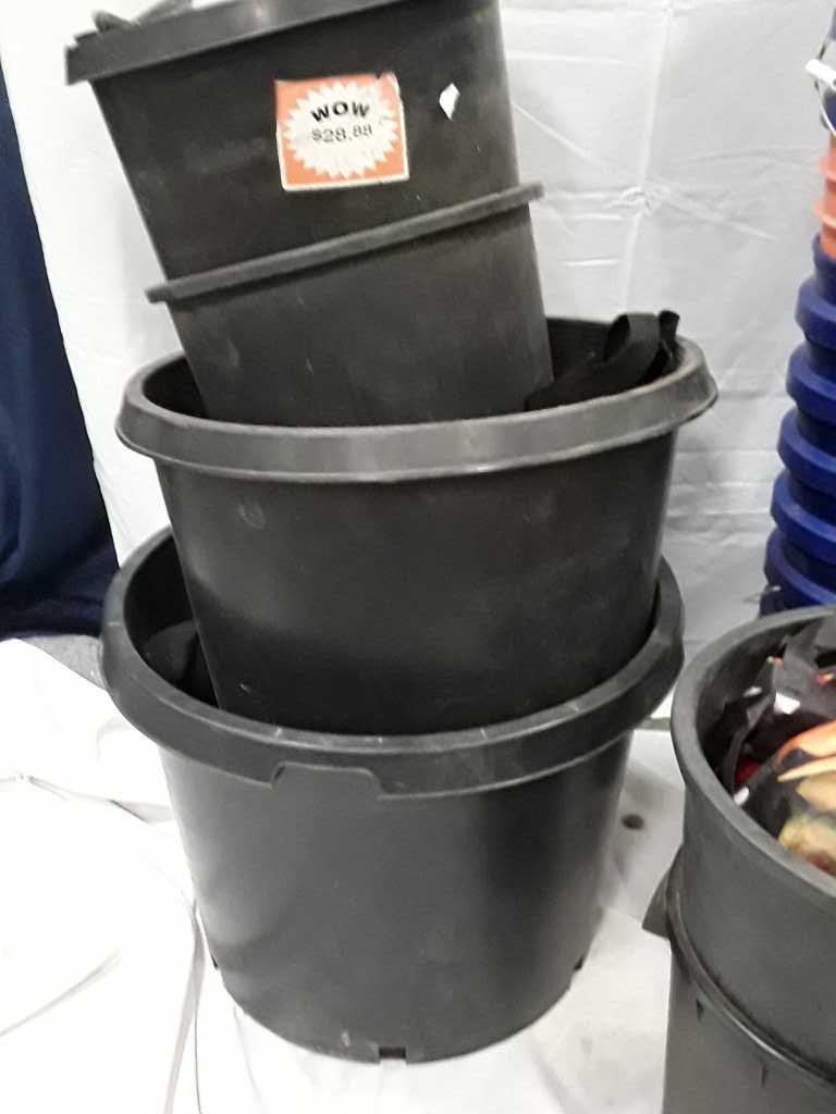 75+ MISC. PLANTING POTS/BUCKETS/LARGE TUBS