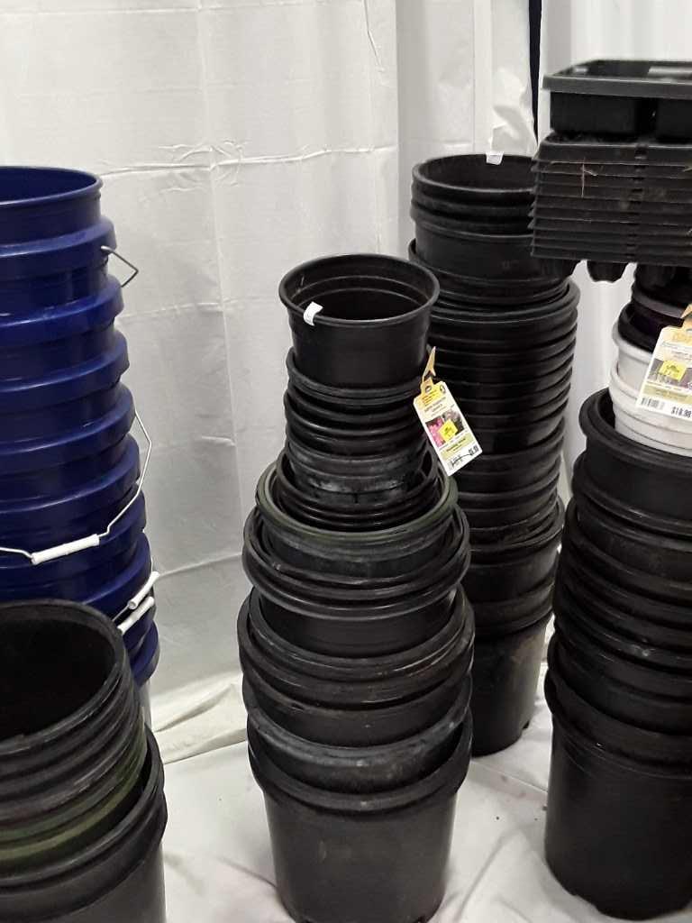 75+ MISC. PLANTING POTS/BUCKETS/LARGE TUBS