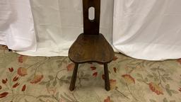 Antique Carved Birthing Stool.