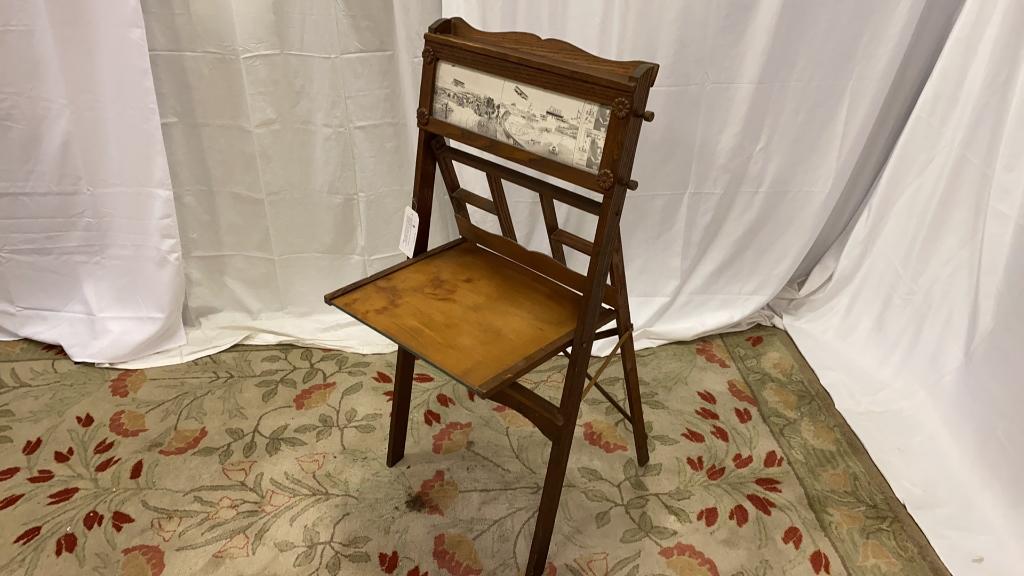 1903 CHILD'S EDUCATIONAL CHALKBOARD  SCROLLING TOP