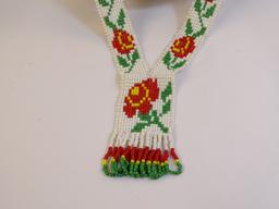 Native American Beaded Roses Necklace