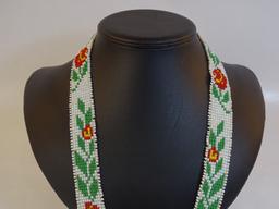 Native American Beaded Roses Necklace