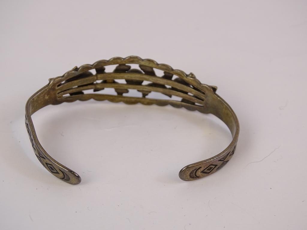Sterling Navajo Style Turq Cuff Bracelet 16g