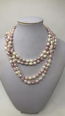 PINK & WHITE PEARL NECKLACE