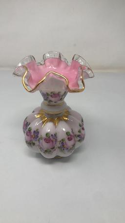 CHARLETON HAND DECORATED RUFFLED VASE