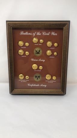 FRAMED BUTTONS OF THE CIVIL WAR / REPLICA