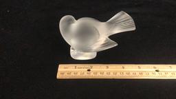 LALIQUE FRENCH FROSTED GLASS CRYSTAL SPARROW