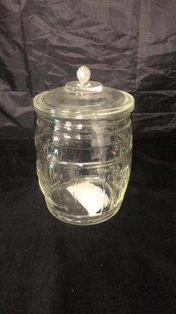 PLANTER PEANUTS GLASS COOKIE JAR