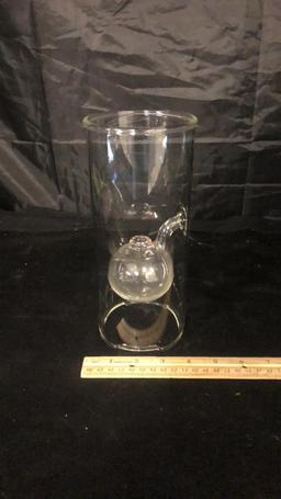 SET OF 3 WOLFARD GLASS CO HAND BLOWN OIL LAMPS