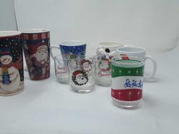 CHRISTMAS GLASSES AND MUGS IN TOTE