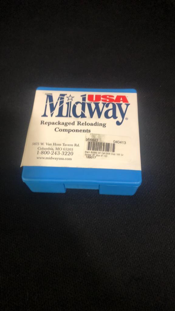 1 BOX OF MIDWAY 30 CAL BULLETS