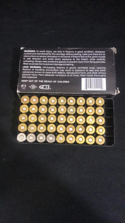 45 ROUNDS OF 45ACP CALIBER RELOADED AMMO