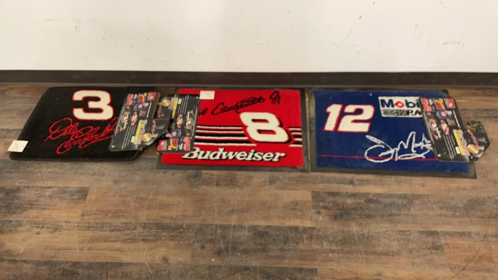 3) NASCAR RUGS. ALL DIFFERENT.