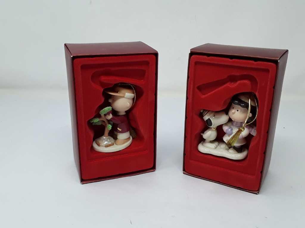 2 LENOX PEANUTS ORNAMENTS