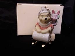 2 LENOX ANNUAL POOH CHRISTMAS COLLECTION ORNAMENTS