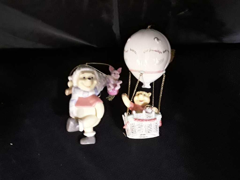 2 LENOX ANNUAL POOH CHRISTMAS COLLECTION ORNAMENTS