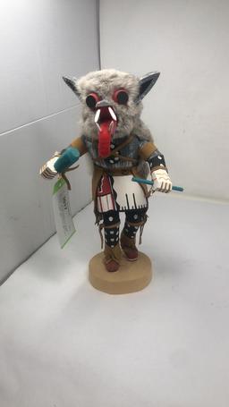 1996 "WOLF" KACHINA SIGNED S.T.P. NAVAJO