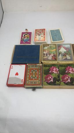 ASSORTED DECKS VINTAGE PLAYING CARDS