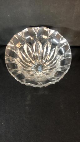 LARGE CLEAR CUT CRYSTAL BLOSSOM BOWL