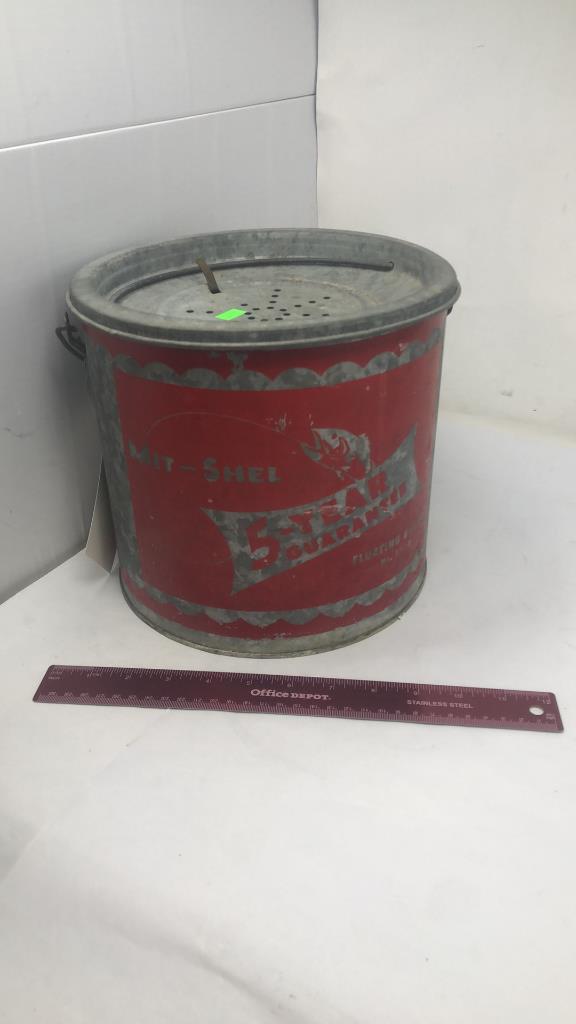 VINTAGE GALVANIZED MINNOW BUCKET