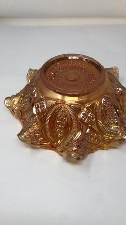 IMPERIAL GLASS IRIDESCENT MARIGOLD BOWL