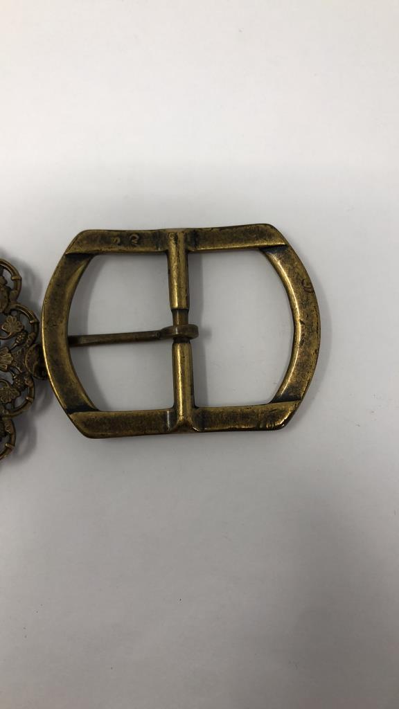 2) BRASS BELT BUCKLES.