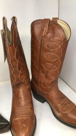2) LEATHER COWBOY BOOTS