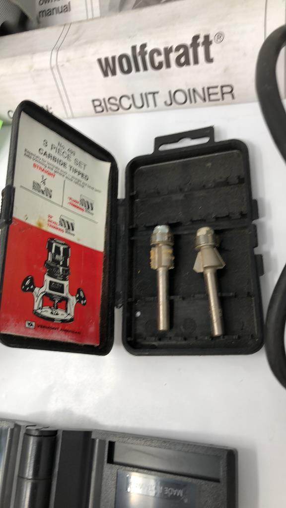 BISCUIT JOINER, LEVEL, DRILL, CARBIDE TIPPED