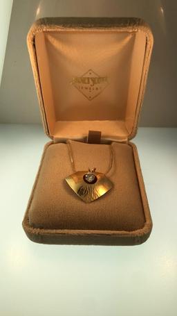 14K YELLOW GOLD NECKLACE & PENDANT 5G