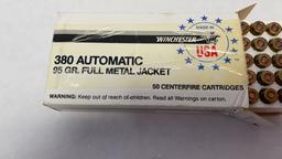 1 BOX OF WINCHESTER 380 AUTOMATIC AMMO.