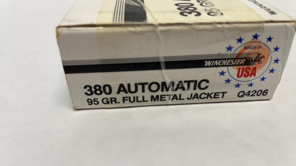 1 BOX OF WINCHESTER 380 AUTOMATIC AMMO.