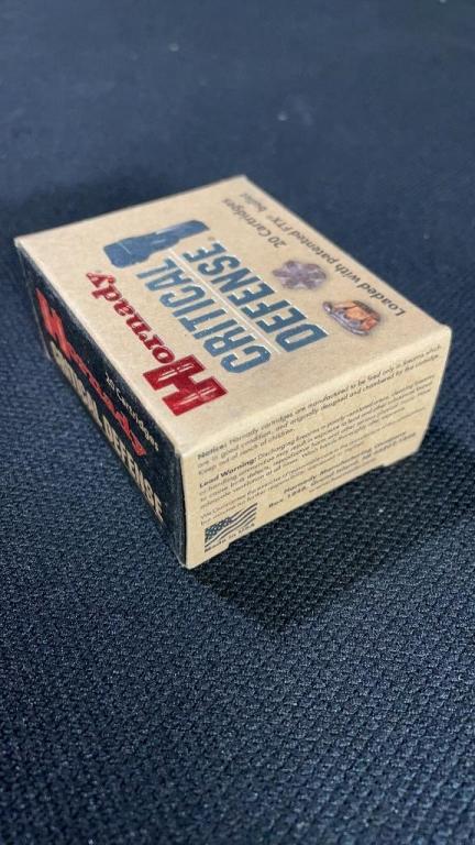 1 BOX OF HORNADY CRITICAL DEFENSE 357 SIG AMMO