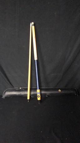 2 PIECE BUDLIGHT POOL CUE & CASE