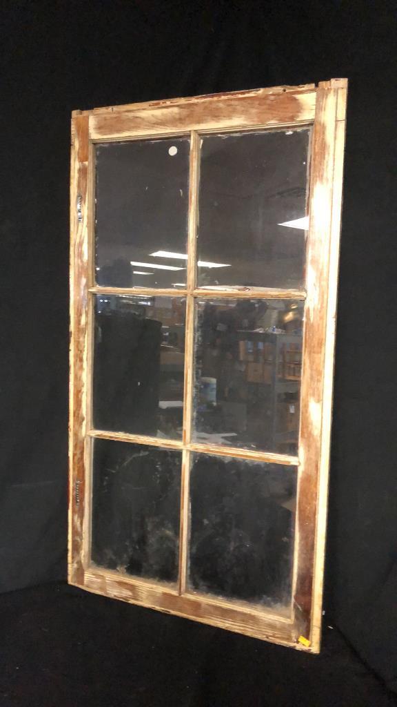 2) VINTAGE WOODEN WINDOWS