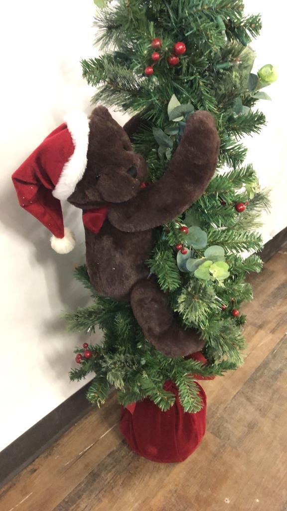 TREE WITH A BEAR HUGGING IT