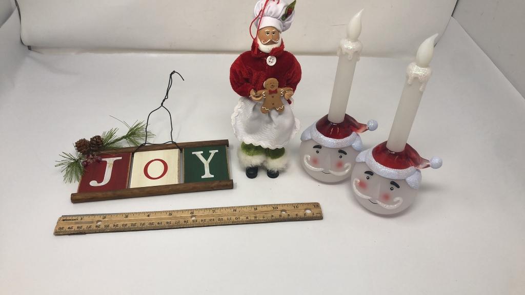 2 LED SANTA TIMER CANDLES & MORE