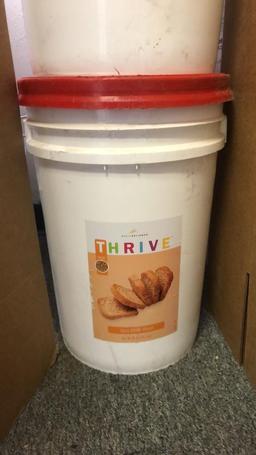 3) THRIVE LIFE 40LB EMERGENCY FOOD BUCKETS.