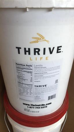 3) THRIVE LIFE 40LB EMERGENCY FOOD BUCKETS