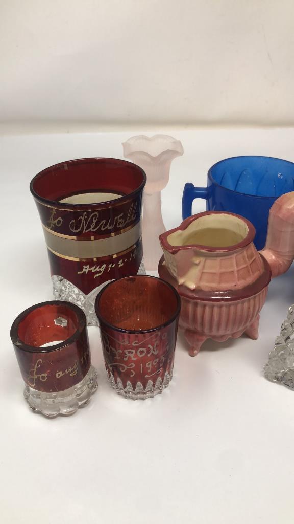 NOVELTY POTTERY & GLASS DRINKWARE AND TRINKETS