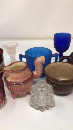 NOVELTY POTTERY & GLASS DRINKWARE AND TRINKETS