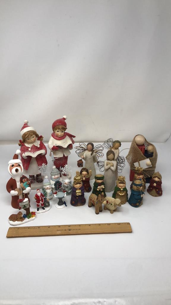 20) CHRISTMAS FIGURINES: CAROLERS, ANGELS, & MORE