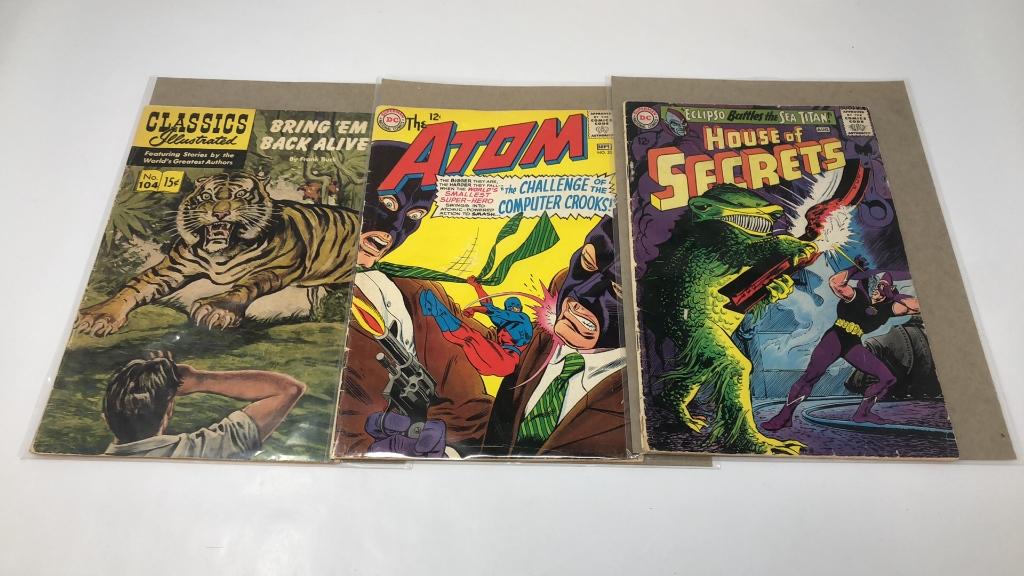 3) VINTAGE COMIC BOOKS: DC THE ATOM & MORE