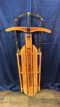 VINTAGE FLEETWING RACER WINTER TOBOGGAN SLED