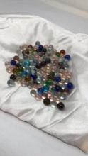 VINTAGE IRIDESCENT AND MORE GLASS MARBLES