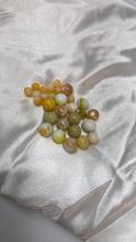 VINTAGE YELLOW GLASS MARBLES: MINIATURES AND MORE