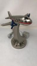STAINLESS STEEL ART DECO PROP PLANE TABLE LAMP