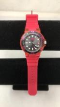 INVICTA WATCH WITH PINK SILICONE BAND.