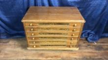 ANTIQUE 6-DRAWER SPOOL THREAD SEWING CABINET