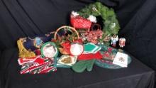 CHRISTMAS DECOR: LARGE WREATH, TREE SKIRT & MORE