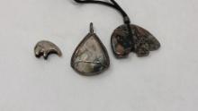 STERLING WRAPPED STONE PENDANT & MORE 32G TOTAL